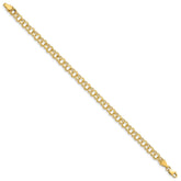 14k 5mm Solid Double Link 7 inch Charm Bracelet